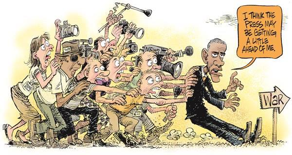 Parody of press, Obama and War on ISIS